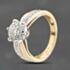 Pre-Owned 9ct Yellow Gold 0.50ct Brilliant Cut Diamond Crossover Shoulders Cluster Ring 43121307