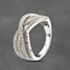 Pre-Owned 9ct White Gold 1.00ct Diamond 6 Row Crossover Ring 43121316