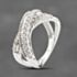 Pre-Owned 9ct White Gold 0.87ct Diamond 4 Row Crossover Ring 43121318
