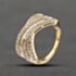 Pre-Owned 9ct Yellow Gold 1.00ct Diamond Six Row Crossover Ring 43121333