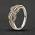 Pre-Owned 9ct Two Colour Gold 0.25ct Diamond Fancy Crossover Ring 43121341