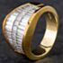 Pre-Owned 18ct Yellow Gold 1.60ct Diamond 3 Row Graduated Fancy Ring 4312140