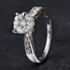 Pre-Owned 18ct White Gold 0.66ct Brilliant Cut Diamond With Diamond Set Shoulders Cluster Ring 4312207