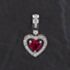 Pre-Owned 14ct White Gold 1.12ct Ruby & 0.33ct Brilliant Cut Diamond Open Design Heart Loose Pendant 4314021