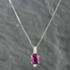 Pre-Owned Platinum Ruby & Brilliant Cut Diamond Oval Pendant & 16-18 Inch Box Chain 43141003