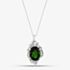 Pre-Owned Platinum 10.86ct Green Tourmaline & 0.17ct Brilliant Cut Diamond Large Oval Pendant & 18 Inch Curb Chain 43141049