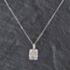 Pre-Owned Platinum 0.90ct Diamond Rectangular Cluster Pendant & 18 Inch Curb Chain 43141070