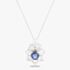 Pre-Owned 18ct Two Colour Gold 0.54ct Oval Cut Sapphire & 1.03ct Brilliant Cut Diamond Cluster Pendant & 18 Inch Curb Chain 43141072