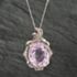 Pre-Owned Platinum Certificated 22.97ct Kunzite & 0.38ct Diamond Oval Pendant & 18 Inch Curb Chain 43141111