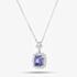 Pre-Owned Platinum 3.96ct Tanzanite & 1.02ct Brilliant Cut Diamond Rectangular Cluster Pendant & 16 Inch Trace Chain 43141143