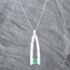 Pre-Owned 18ct White Gold Emerald & Baguette Cut Diamond Wishbone Pendant & 18 Inch Curb Chain 43141179