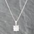 Pre-Owned Platinum 1.00ct Princess Cut Diamond Square Nine Stone Cluster Pendant & 16 Inch Curb Chain 43141194