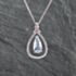 Pre-Owned 14ct White Gold 1.75ct Aquamarine & 0.35ct Brilliant Cut Diamond Tear Drop Pendant & 20 Inch Foxtail Chain 43141226