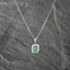 Pre-Owned Platinum 1.66ct Emerald & 0.47ct Brilliant Cut Diamond Cushion Shape Cluster Pendant & 16-18 Inch Box Chain 43141234