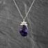 Pre-Owned Platinum 13.89ct Amethyst & 0.58ct Marquise Cut Diamond Pendant & 16 Inch Curb Chain 43141247