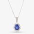 Pre-Owned Platinum 2.84ct Tanzanite & 0.65ct Brilliant Cut Diamond Tear Drop Pendant & 16 Inch Curb Chain 43141253