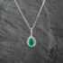 Pre-Owned Platinum 3.08ct Emerald & 0.62ct Brilliant Cut Diamond Pear Shaped Pendant & 18 Inch Box Chain 43141258