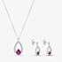 Pre-Owned 18ct White Gold 0.41ct Ruby & 0.11ct Brilliant Cut Diamond Teardrop 16-18 Inch Trace Jewellery Set 43141277