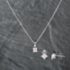 Pre-Owned 18ct White Gold 0.24ct Princess Cut Diamond 16 Inch Pendant Curb Jewellery Set 43141296