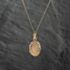 Pre-Owned 9ct Yellow Gold Oval Patterned Locket Pendant & 18 Inch Curb Chain 43141303