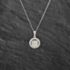 Pre-Owned 9ct White Gold 0.50ct Brilliant Cut Diamond Halo Cluster Pendant & 18 Inch Curb Chain 43141327