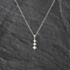 Pre-Owned 9ct White Gold 0.25ct Princess Cut Diamond Three Stone Dropper Pendant & 16-18 Inch Trace Chain 43141334