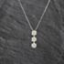 Pre-Owned 18ct White Gold 1.00ct Brilliant Cut Diamond Triple Flower Cluster Dropper Pendant & 18 Inch Box Chain 43141338