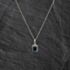 Pre-Owned 9ct White Gold 1.50ct Sapphire & 0.10ct Diamond Pendant & 16-18 Inch Trace Chain 43141344