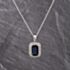 Pre-Owned Platinum 4.73ct Sapphire & 1.05ct Brilliant Cut Diamond Emerald Cut Pendant & 16 Inch Prince Of Wales Chain 43141345