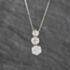 Pre-Owned 18ct White Gold 1.00ct Brilliant Cut Diamond Triple Graduated Cluster Gemstone Pendant & 16-18 Inch Box Chain 43141347