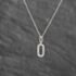 Pre-Owned 14ct White Gold 0.08ct Brilliant Cut Diamond Loop Gemstone Pendant & 18 Inch Prince Of Wales Chain 43141352
