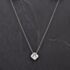 Pre-Owned 14ct White Gold 0.27ct Diamond Square Polished Pendant & 16 Inch Trace Chain 4314536