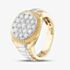 Pre-Owned 18ct Two Colour Gold 1.52ct Brilliant Cut Diamond Round Pave Set Gents Signet Ring 43151009
