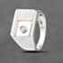 Pre-Owned 14ct White Gold 0.10ct Brilliant Cut Diamond Set Signet Ring 43151022