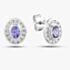 Pre-Owned 9ct White Gold 0.14ct Tanzanite & 0.50ct Diamond Oval Stud Earrings 43170088