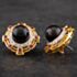 Pre-Owned 14ct Yellow Gold 1.50ct Ruby & 0.75ct Diamond & Black South Sea Pearl Large Stud Earrings 4317073