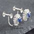 Pre-Owned Platinum 0.90ct Oval Cut Sapphire & 0.22ct Brilliant Cut Diamond Stud Earrings 43171038