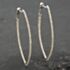 Pre-Owned 9ct White Gold 0.50ct Single Cut Diamond Oval Pointed Hoop Earrings 43171051