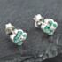Pre-Owned White Gold 0.45ct Brilliant Cut Emerald & Diamond Stud Earrings 43171066