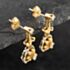 Pre-Owned 9ct Two Colour Gold Brilliant Cut Diamond Flower Dropper Earrings 43171117