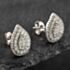 Pre-Owned 9ct White Gold 1.00ct Brilliant Cut Diamond Pear Shaped Halo Stud Earrings 43171135