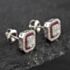 Pre-Owned 14ct White Gold 0.40ct Ruby & 0.50ct Diamond Oblong Stud Earrings 43171163