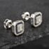 Pre-Owned 14ct White Gold 0.40ct Sapphire & 0.50ct Diamond Oblong Stud Earrings 43171164