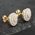 Pre-Owned 14ct Yellow Gold 12mm 1.00ct Brilliant Cut Diamond Triple Cluster Stud Earrings 43171168