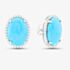 Pre-Owned 14ct White Gold Oval Turquoise & Brilliant Cut Diamond Stud Earrings 43171171