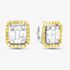 Pre-Owned 18ct White Gold Yellow & White Diamond Cushion Shape Stud Earrings 43171173