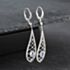 Pre-Owned 18ct White Gold Oval Cut Sapphire & Brilliant Cut Diamond Tear Drop Dropper Earrings 43171174
