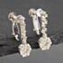 Pre-Owned 18ct White Gold 18mm 0.46ct Brilliant Cut Diamond Cluster Screw Fitting Dropper Earrings 43171190