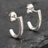 Pre-Owned 14ct White Gold 16mm 0.65ct Brilliant Cut Diamond Half Hoop Earrings 43171202