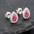 Pre-Owned 14ct White Gold 0.75ct Ruby & 0.20ct Diamond Cluster 10mm Stud Earrings 43171208